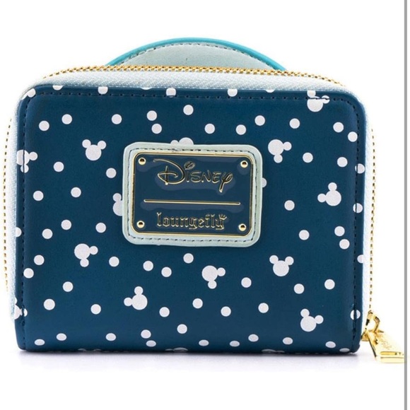 Loungefly Disney Snowman Mickey & Minnie Snow Globe Zip-Around Wallet - Picture 8 of 8